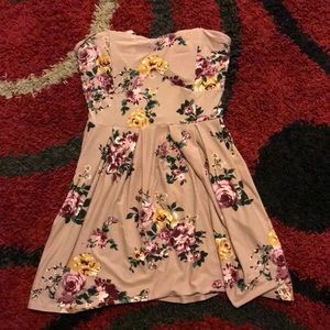 Pink flower print dress